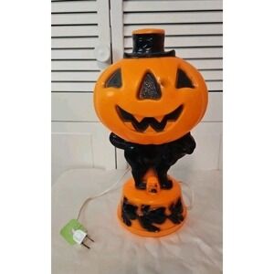 Vintage Empire 1969 Black Cat Skull & Witches Pumpkin Halloween Blow Mold 14"